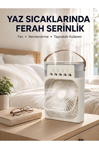 Genel Markalar Kullanışlı Taşınabilir 3'ü 1 Arada Mini Fan | Nemlendirici + S...