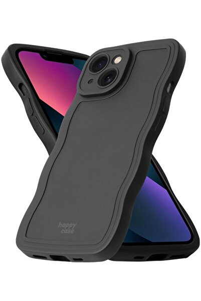 HappyCase Θήκη iPhone 13 Wavy Σιλικόνης - Black