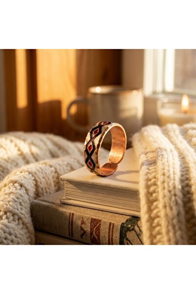 Erol Bakır New Series 552 Bijouterie Ring 100% Handmade Copper