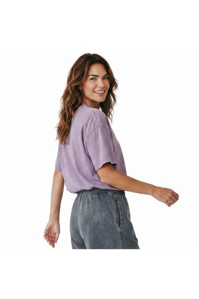 Sportive Sara Kadın Lila Günlük Stil T-Shirt 26YK0026-LIL