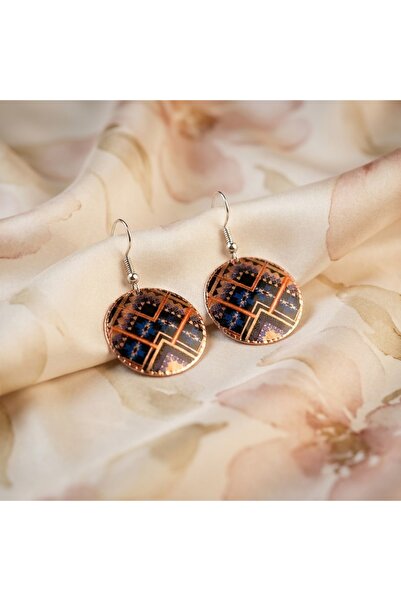 Erol Bakır New Series 1242 Bijouterie Earrings 100% Handmade Copper