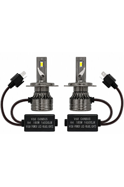 Ruan Set de 2 becuri LED H4 V68 180W 16000LM Canbus 6000K 12V Alb Rece