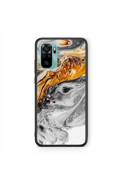 Other Xiaomi Redmi Note 10 4G Marble gray Patern Black Glossy Θήκη