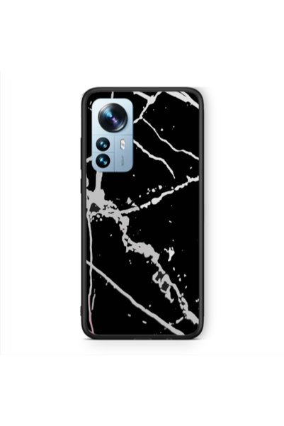 Other Xiaomi Mi 12 Pro Marble Cream Cracks Black Glossy Θήκη
