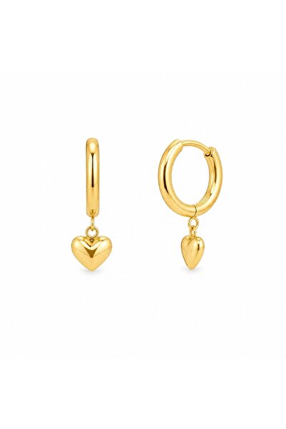 Bijuteria SORELLY Cercei tip inel în formă de inimă, placați cu aur de 14k