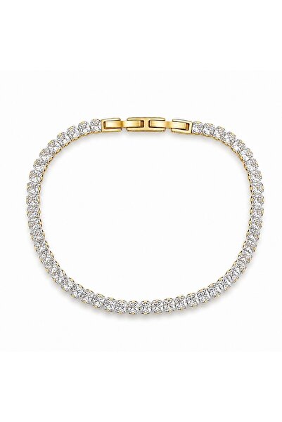 Bijuteria SORELLY Brățară tip tenis placată cu aur de 14k, cu strălucire intensă
