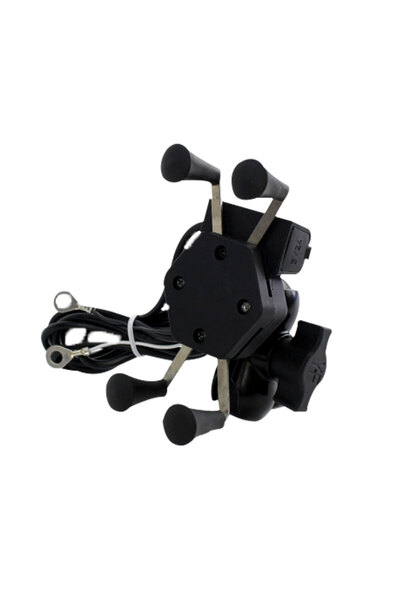 Pes Holding Suport telefon X-Grip pentru moto/ATV/auto cu încărcare USB 2.1A (include 2 tipuri de prindere)