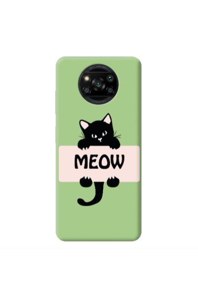 Other Xiaomi Poco X3 /X3 Pro Meow Light Green Colored Silicone TPU Θήκη
