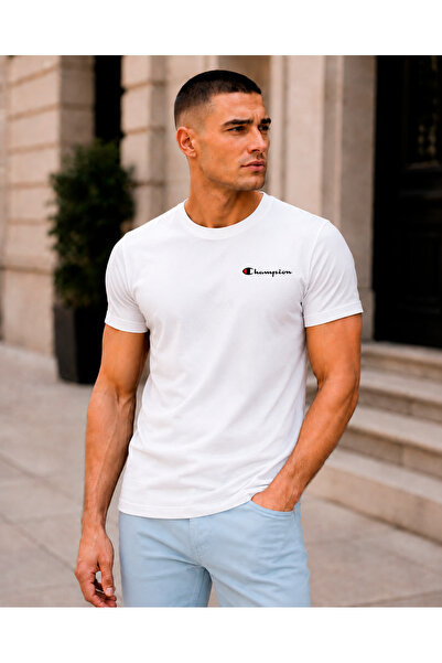 Vant Clothing Κλασικό λευκό μπλουζάκι με λογότυπο Champion