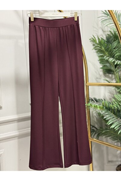 Sentez 5586 Madrid Spanish Wide Leg Trousers Burgundy