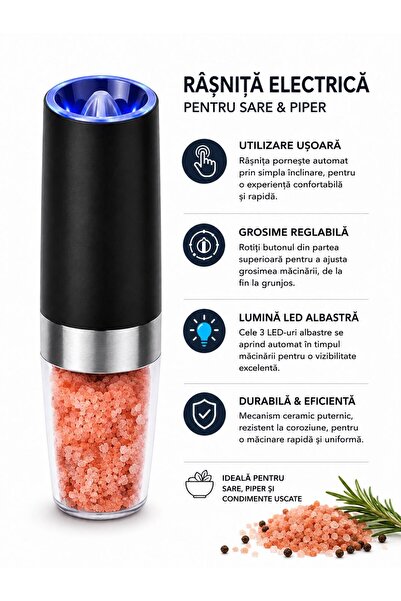 ADIRI SHOP Αυτόματος ηλεκτρικός μύλος αλατιού και πιπεριού, με αισθητήρα βαρύ...