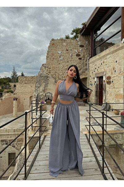 kırmızı butiks Aerobin Slit Bustier Double Set