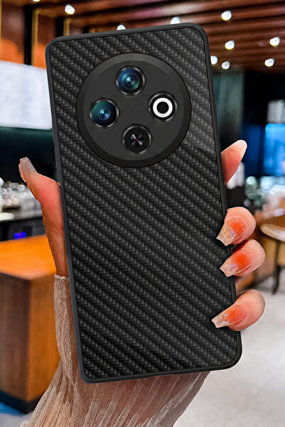 TECNO Camon 30 Uyumlu Karbon Fiber Dokusu Desenli Parlak Baskılı Kamera Korum...