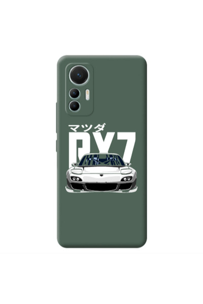 Other Xiaomi Mi 12 Lite Car Rx7 Dark Green Colored Silicone TPU Θήκη