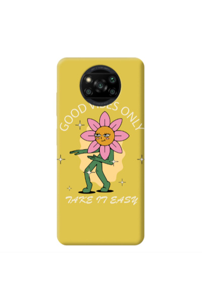 Other Xiaomi Poco X3 /X3 Pro Good Vibes Only Yellow Colored Silicone TPU Θήκη