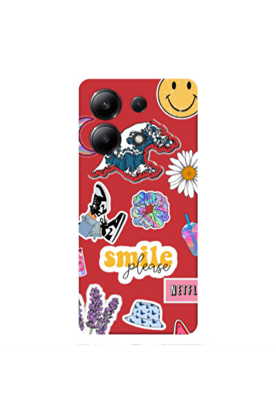 Other Xiaomi Redmi Note 13 4G Smile Moon Red Colored Silicone TPU Θήκη