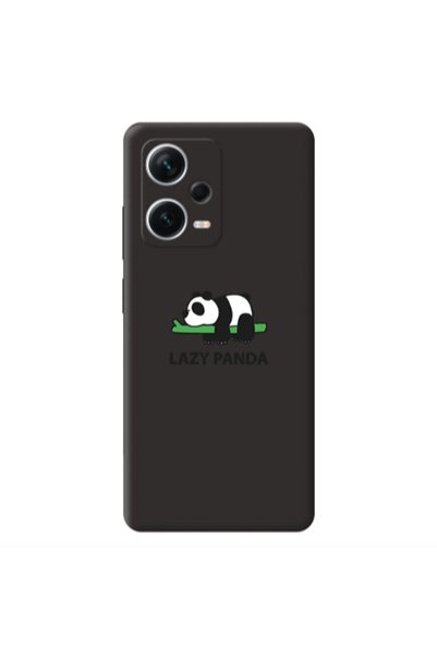 Other Xiaomi Poco X5 Lazy panda Black Colored Silicone TPU Θήκη