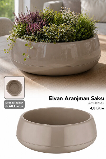 Meleni Home Aranjman Saksı - Drenajlı Dekoratif Salon Bahçe Çiçek Kaktüs Saks...