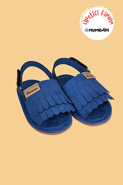 Mumenim Willi Navy Blue Suede Barefoot Αντιολισθητική Σόλα με Velcro Εύκολα σ...