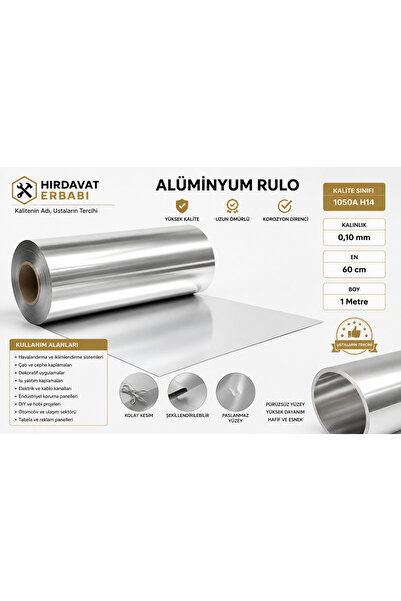 aleminyum rulo levha 0,10x600x1000 kalınlık 0,10 en 60 cm boy 1 metredir