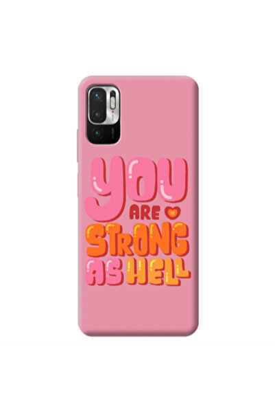 Other Xiaomi Redmi Note 10 Pro 5G You are Love Strong Pink Colored Silicone T...