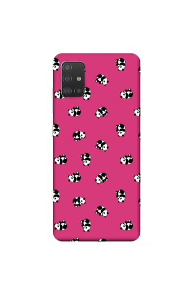 Other Samsung A71 Small Pandas Fuchsia Colored Silicone TPU Θήκη