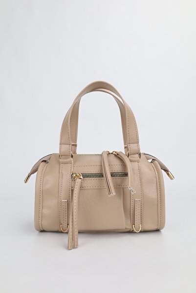 NOTHING Women's Mink Midi Size Crossbody Hand and Shoulder Bag with Pockets Emma