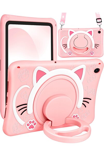 m.tk moveteck Honor Pad X8B/X8A 11 inç Uyumlu Kılıf Kedi Askılı Standlı Çocuk...