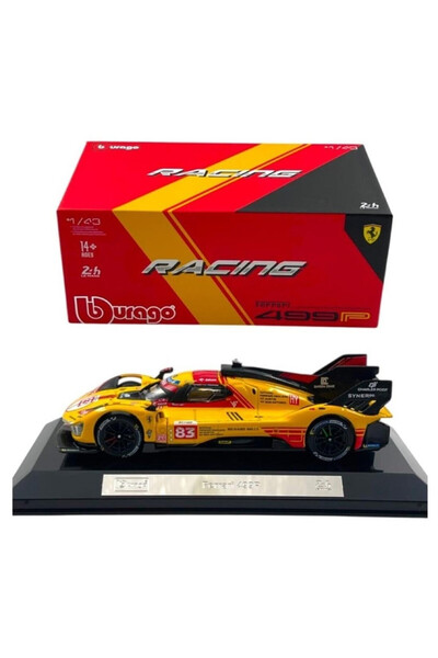 BBURAGO Model Ferrari 499P 83 Le Mans 2024 la scară 1:43 în vitrină