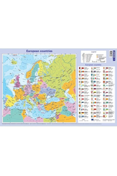 OEM Suport de birou Europa 374×556 mm laminat – Demart, Harta Politică