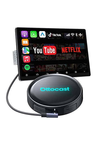 Ottocast صندوق P3 Pro اللاسلكي لتشغيل CarPlay مع نظام أندرويد 13، منفذ HDMI، ...
