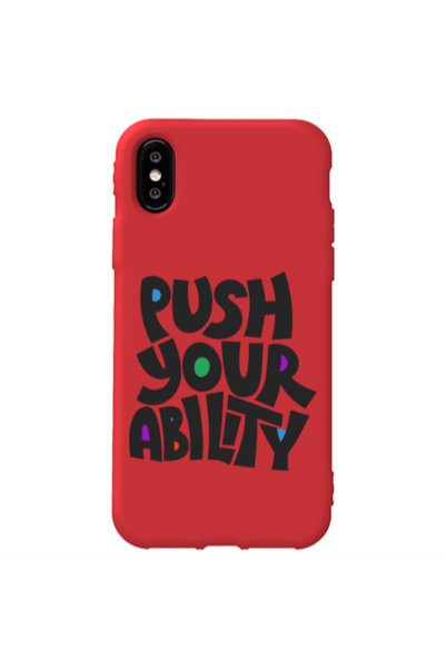 Other Apple iPhone Xs Max Push Your Ability Red Colored Silicone TPU Θήκη