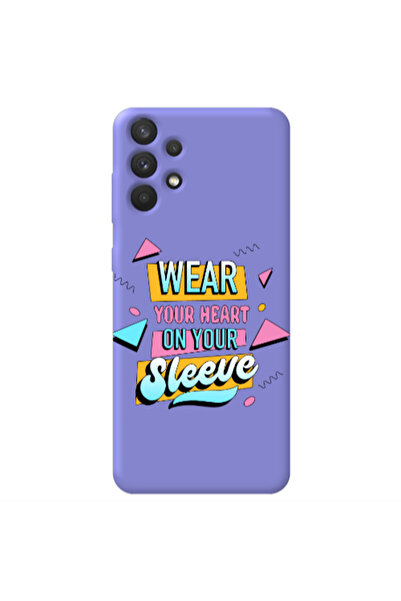 Other Samsung A32 4G Wear Your Heart Purple Colored Silicone TPU Θήκη