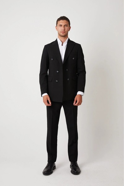 SUİT AYDIN Men's Double-Breasted Slimfit Suit Men's Sport Double-Breasted Suit