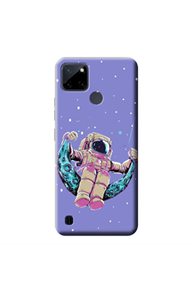 Other Realme C25Y Astronaut swinging on the moon Purple Colored Silicone TPU ...