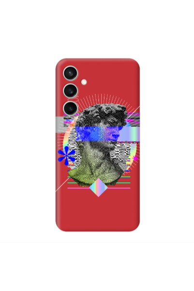 Other Samsung S24 FE Statue pixels Red Colored Silicone TPU Θήκη