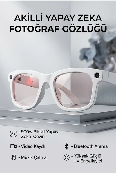 shopwave White Ai Smart Glasses No 16 with Camera Bluetooth Ai Assistant Came...