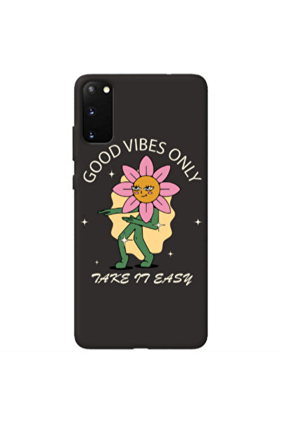 Other Samsung S20 Good Vibes Only Black Colored Silicone TPU Θήκη