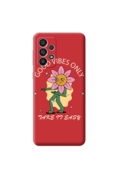 Other Samsung A33 Good Vibes Only Red Colored Silicone TPU Θήκη