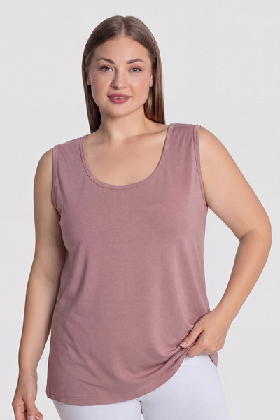 Arma Yıldız Women's Dusty Rose Thick Strap Plus Size Athlete's Cotton T-Shirt...