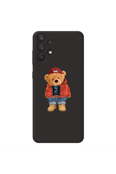 Other Samsung A32 4G Bear in a hat Black Colored Silicone TPU Θήκη