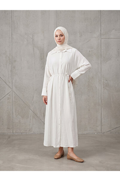 Foremia Pat Detail Dress-Ecru