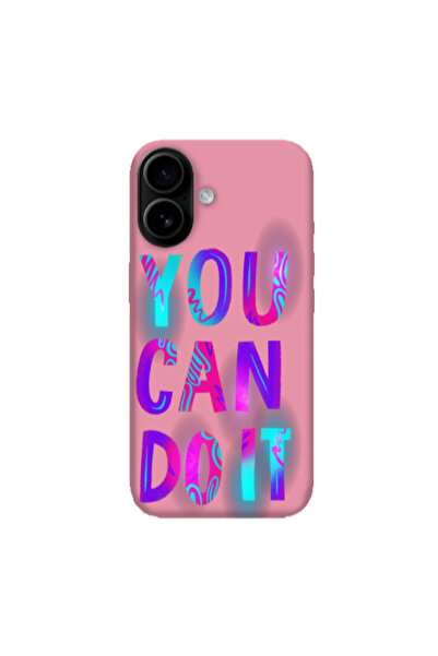 Other Apple Iphone 16 You Can Doit Pink Colored Silicone TPU Θήκη