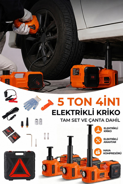 EZERE PowerLift Pro 5 Ton Çok Fonksiyonlu Elektrikli Hidrolik Kriko Lift Kald...