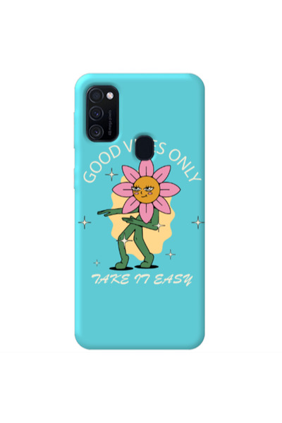 Other Samsung M21 Good Vibes Only Turquoise Colored Silicone TPU Θήκη