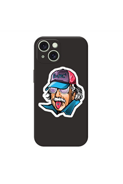 Other Apple iPhone 15 Einstein Black Colored Silicone TPU Θήκη