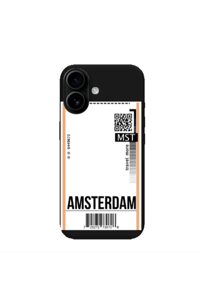 Other Apple Iphone 16 plus Amsterdam Travel More Black Colored Silicone TPU Θήκη