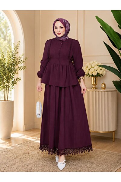 EFSUN MODA Women's Lace-Detail Double Tunic Set
