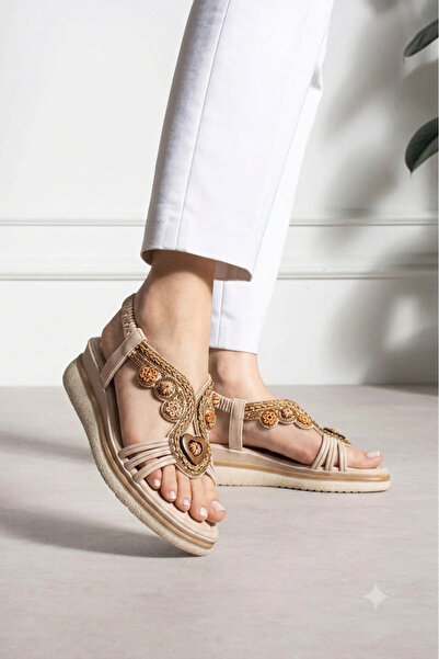 Castle Black Ac001547 High-Sole Comfortable Stone Sandals