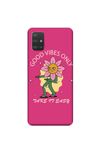 Other Samsung A71 Good Vibes Only Fuchsia Colored Silicone TPU Θήκη